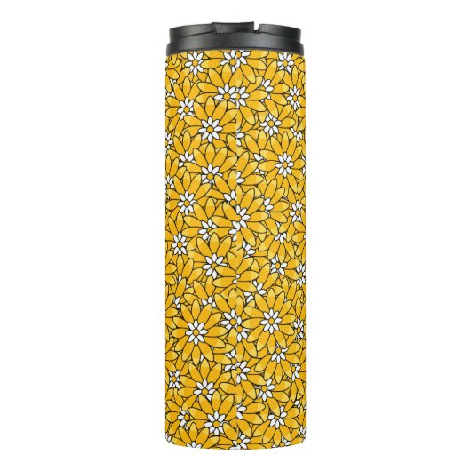 Bouteilles Isothermes Bright Yellow Floral Pattern Personalised (Dos)