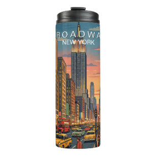 Bouteilles Isothermes Broadway New York Voyage Art Vintage