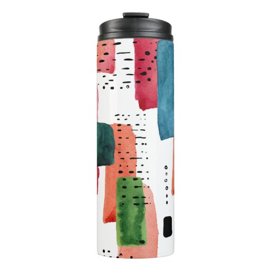 Bouteilles Isothermes Brosse à Doodle : Bleu orange (Devant)