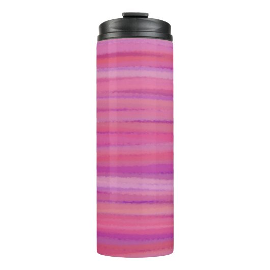 Bouteilles Isothermes Brosse rose et violet rayée (Devant)