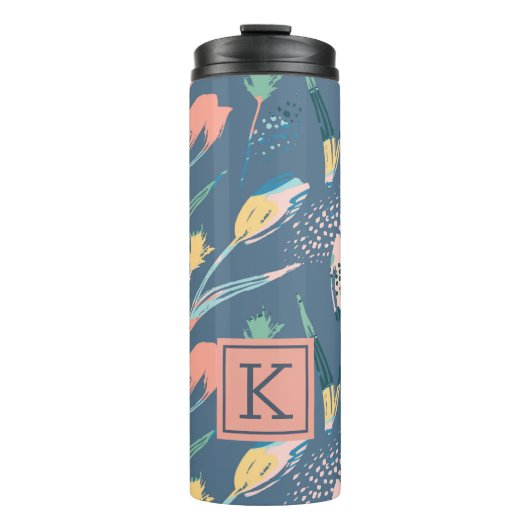 Bouteilles Isothermes Brosses colorées fleurs illustration motif (Devant)