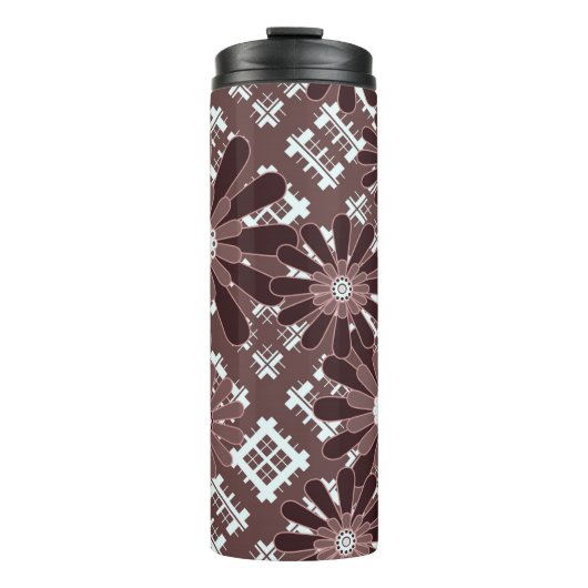 Bouteilles Isothermes Brown, motif de fleurs (Devant)