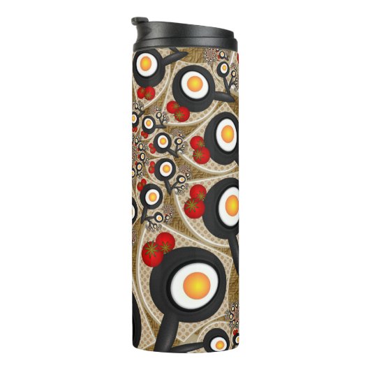 Bouteilles Isothermes Brunch Fractal Art Drôle Nourriture, Tomates, Oeuf (Tourné sur la droite)