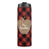 Bouteilles Isothermes Buffalo Plaid Burlap Apple Enseignant (Devant)