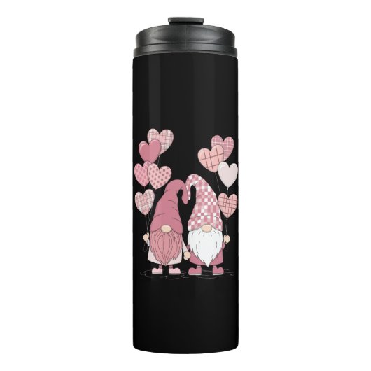 Bouteilles Isothermes Buffalo rose Plaid Heart Gnomes Saint-Valentin (Devant)