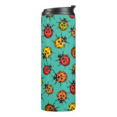 Bouteilles Isothermes Bugs colorés sur turquoise (Tourné sur la gauche)