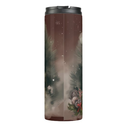 Bouteilles Isothermes Bulldog à Noël de neige (Dos)