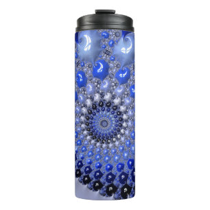 Bouteilles Isothermes Bulles fractales Ombre Bleu Abstrait