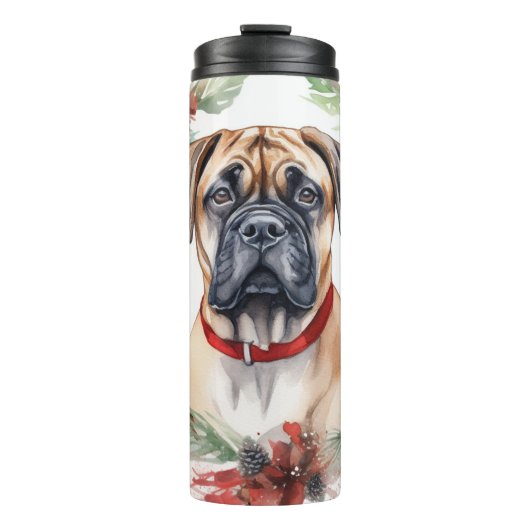 Bouteilles Isothermes Bullmastiff Noël Wreath Festive Pup (Devant)