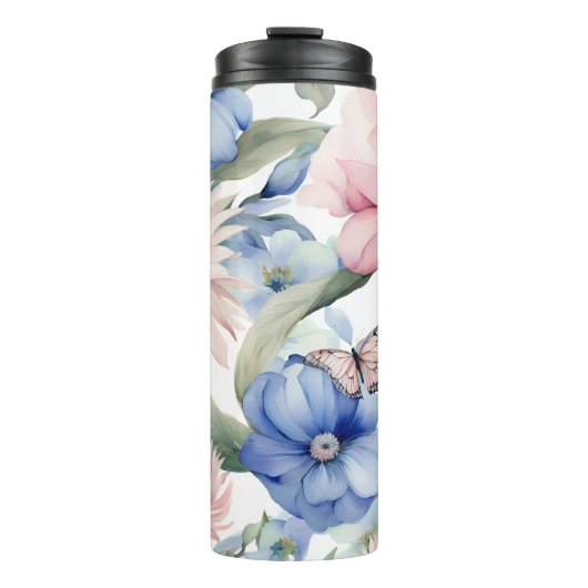 Bouteilles Isothermes Bunch de fleurs rose et bleu classique (Devant)