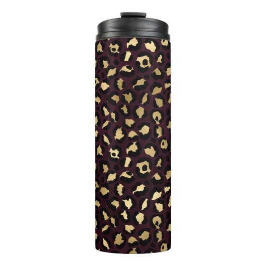 Bouteilles Isothermes Burgundy et Gold Leopard Series Design 8 (Devant)