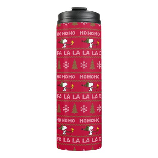 Bouteilles Isothermes cacahuètes | Chandail de Noël Snoopy & Woodstock (Devant)