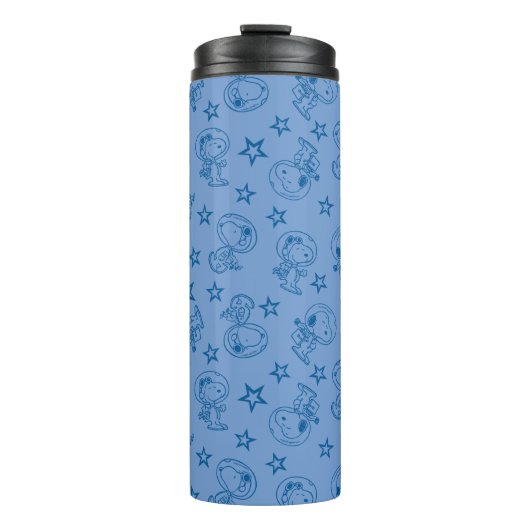 Bouteilles Isothermes cacahuètes | Snoopy Blue Space Astronaut Motif (Devant)