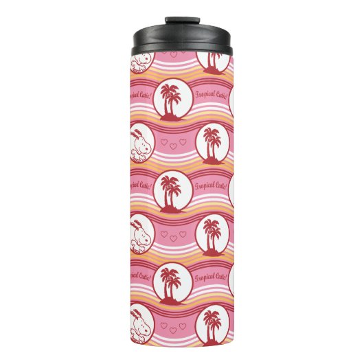 Bouteilles Isothermes cacahuètes | Snoopy & Woodstock Tropical Cutie (Devant)