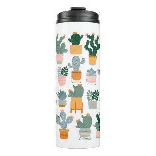 Bouteilles Isothermes Cactus et succulents en pots sur arrière - plan b