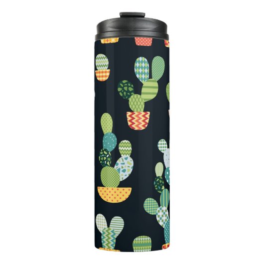 Bouteilles Isothermes Cactus seamless pattern in patchwork style with pl (Devant)