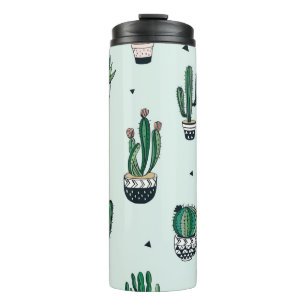 Bouteilles Isothermes Cactus-succulents, motif sans couture dessiné à la
