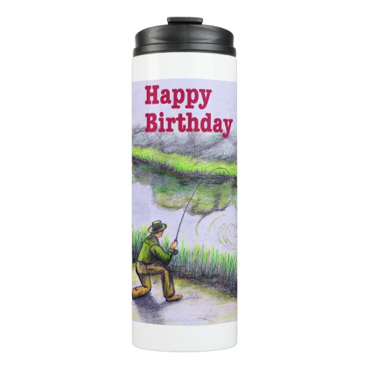 Bouteilles Isothermes Cadeau d'anniversaire de pêche (Devant)
