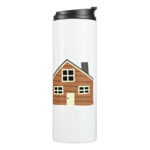 Bouteilles Isothermes Cadeau de cabane en bois brun rustique