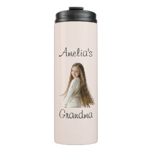 Bouteilles Isothermes Cadeau de grand-mère - Nom et photo de grand-enfan