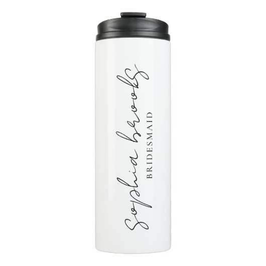 Bouteilles Isothermes Cadeau de mariage minimaliste écriture noire pour (Devant)