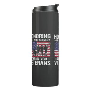 Bouteilles Isothermes Cadeau de service militaire patriotique Merci aux