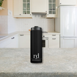 Bouteilles Isothermes Cadeau Élégant Monogramme Noir et Blanc pour Garço