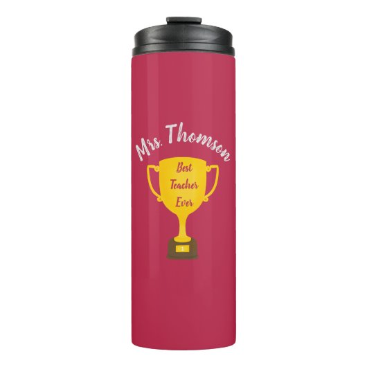 Bouteilles Isothermes Cadeau enseignant personnalisé, Meilleur enseignan (Devant)