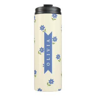 Bouteilles Isothermes Cadeau personnalisé avec motif de fleur sauvage bl