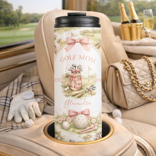 Bouteilles Isothermes Cadeau personnalisé de golfeuse maman avec un nœud