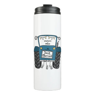 Bouteilles Isothermes Cadeau personnalisé Mariage campagnard tracteur bl