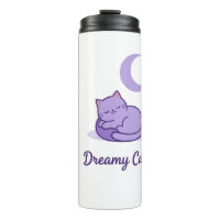 Cadeau Tasse de Voyage Chat Violet Mignon Lune