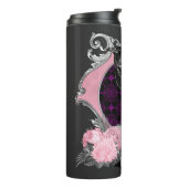 Bouteilles Isothermes Cadre Rose Goth Raven (Tourné sur la gauche)