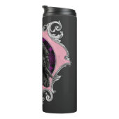 Bouteilles Isothermes Cadre Rose Goth Raven (Tourné sur la droite)