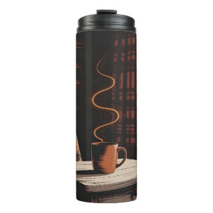 Bouteilles Isothermes Cafetière Cabine Cosy Carreaux Automne Décoration