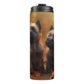 Bouteilles Isothermes Cairn Terrier Chiot Automne Citrouille de plaisir (Devant)