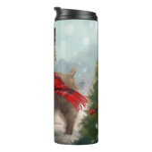 Bouteilles Isothermes Cairn Terrier Dog dans Noël de neige (Tourné sur la droite)