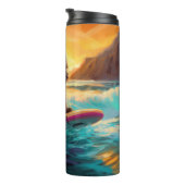 Bouteilles Isothermes Cairn Terrier Plage Surf Peinture (Tourné sur la droite)