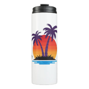 Bouteilles Isothermes Cali Vibes Coucher de soleil Palm Tree Tumbler The