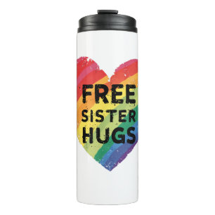 Bouteilles Isothermes Câlins de sœur gratuits LGBT Gay Lesbienne Mois de