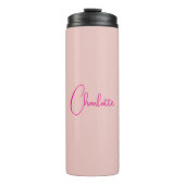 Bouteilles Isothermes Calligraphie Élégant Rose Or Plaine Nom simple (Devant)