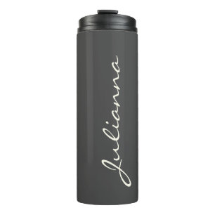 Bouteilles Isothermes Calligraphie moderne minimaliste Noir Nom blanc