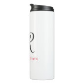 Bouteilles Isothermes Calligraphie Monogramme Nom Black Grey Cadeau pers (Tourné sur la droite)