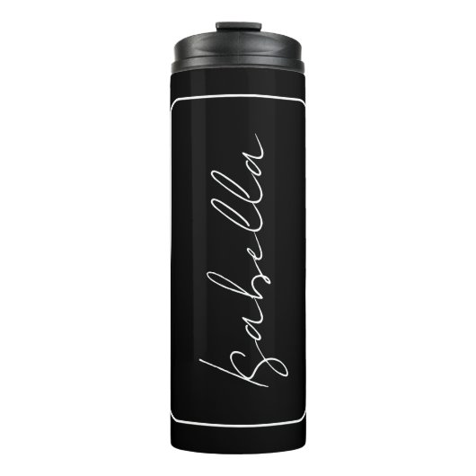 Bouteilles Isothermes Calligraphie Noir Blanc Plaine Créative Nom modern (Devant)