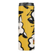 Bouteilles Isothermes Camélia jaune, floral démodé douteux. (Dos)