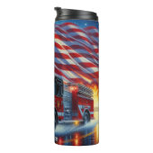 Bouteilles Isothermes Camion d'incendie avec drapeau américain (Tourné sur la droite)