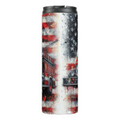 Bouteilles Isothermes Camion-feu avec drapeau américain Abstrait (Dos)