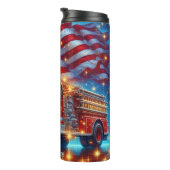 Bouteilles Isothermes Camion-feu patriotique avec drapeau américain (Tourné sur la droite)