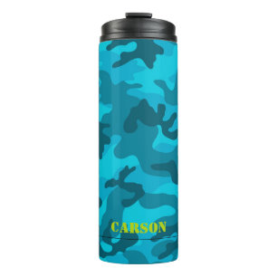Bouteilles Isothermes Camo Nom du Motif Sports Coloré Bleu Amusant
