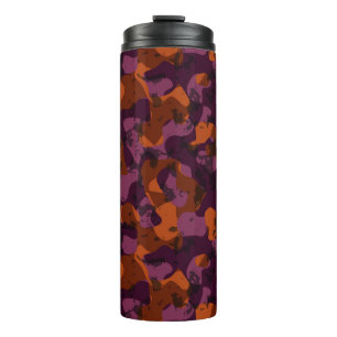 Bouteilles Isothermes camouflage abstrait bordeaux et orange